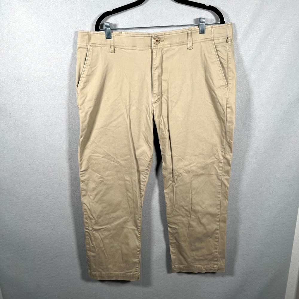 Lee Chino Pants Men 41 Beige Slash Pocket Moisture Wicking Slim Fit Straight Leg